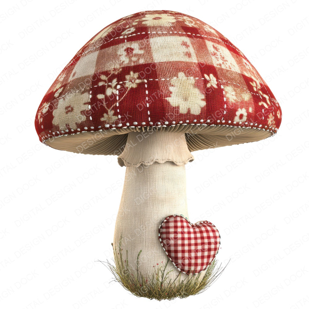 Fabric Toadstool Patch Fussy Cut Sheets (DDD009661)