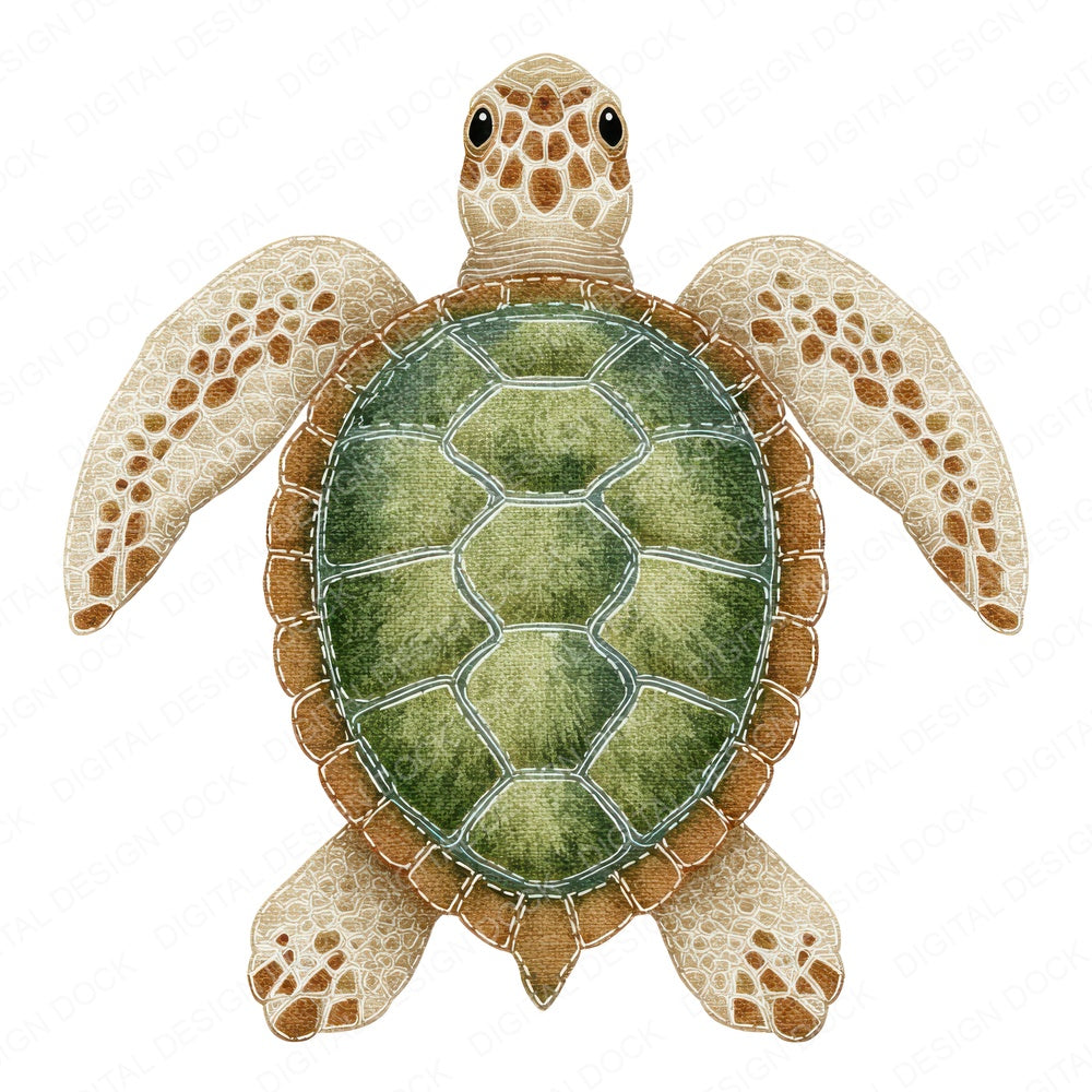 Fabric Turtle Fussy Cut Sheets (DDD009664)