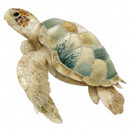 Fabric Turtle Clipart Set (DDD005288)