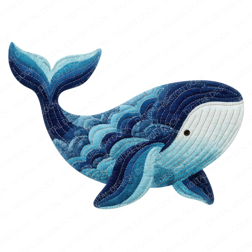 Fabric Whale fussy cut sheet in A4 format showing all 12 designs on one printable page