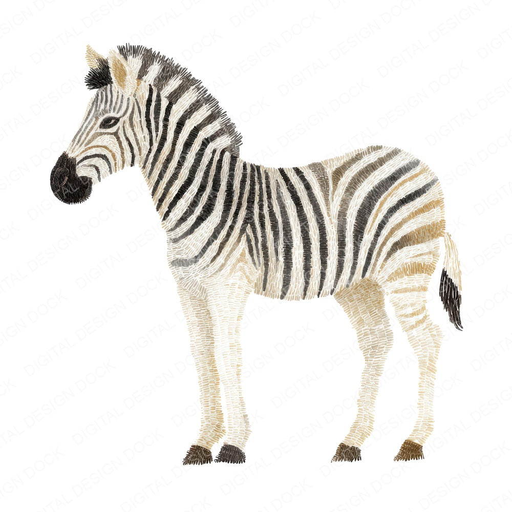 Fabric Zebra fussy cut sheet in A4 format showing all 12 designs on one printable page