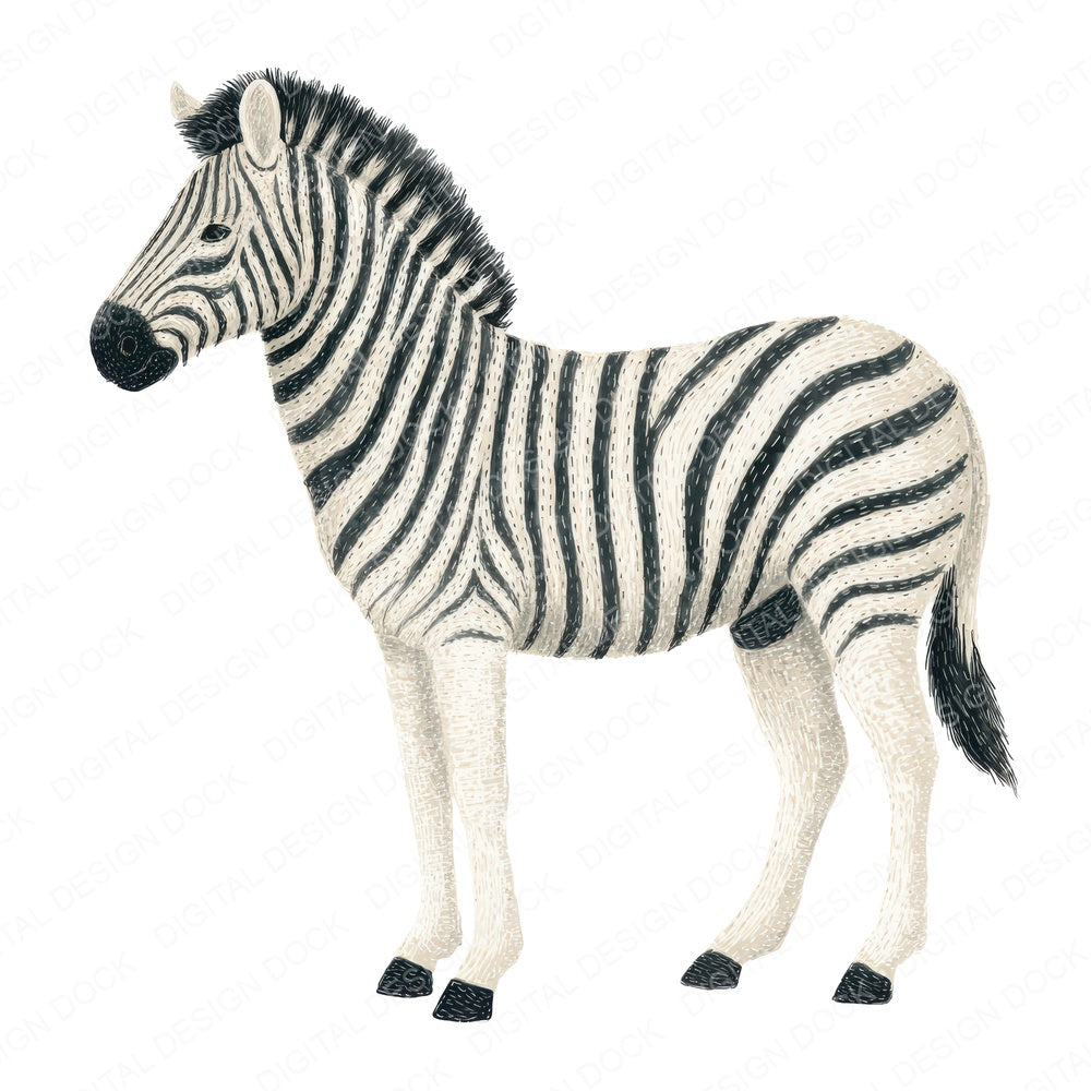 Fabric Zebra fussy cut sheet in US Letter format showing all 12 designs on one printable page