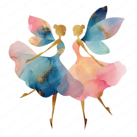 Fairies Dancing Rainbow Clipart Set (DDD005295)