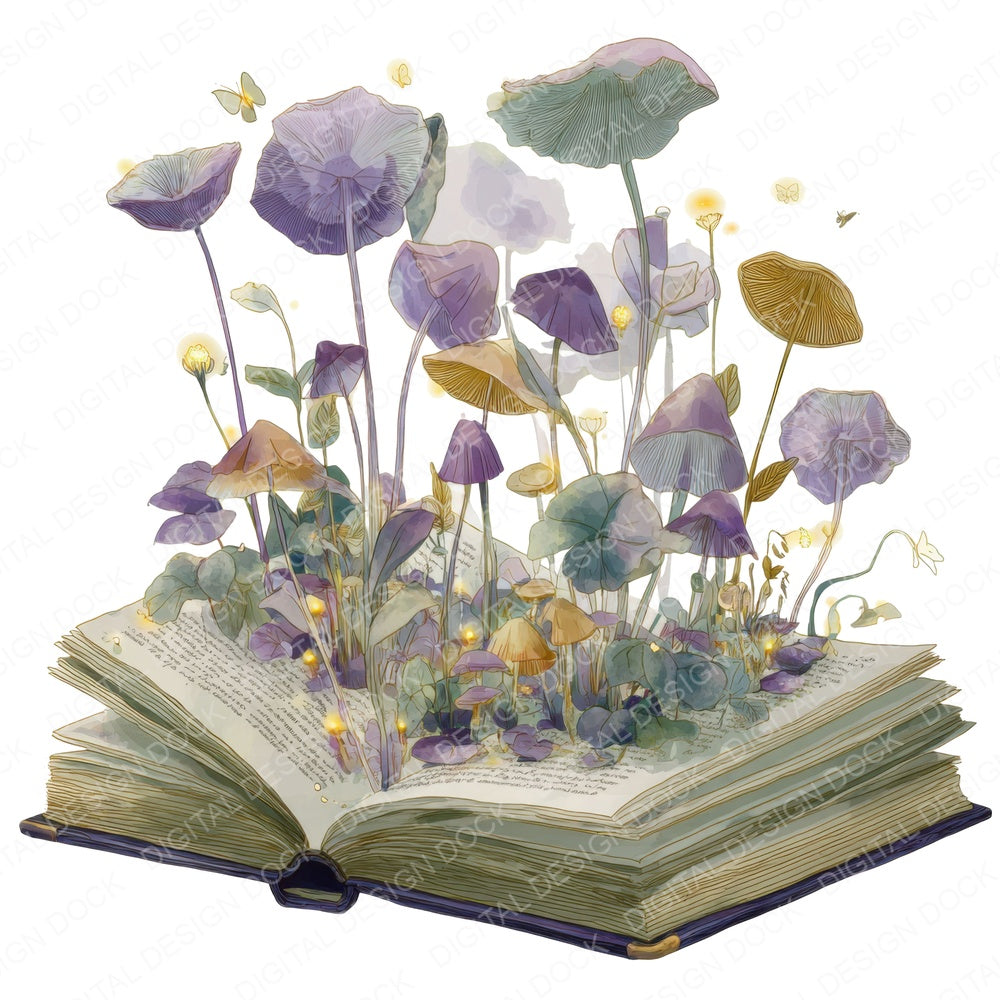 Fairy Forest Open Book fussy cut sheet in A4 format showing all 12 designs on one printable page
