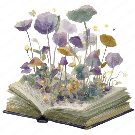 Fairy Forest Open Book fussy cut sheet in A4 format showing all 12 designs on one printable page