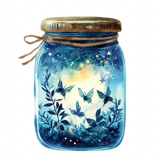 Fairy Jar fussy cut sheet in US Letter format showing all 12 designs on one printable page