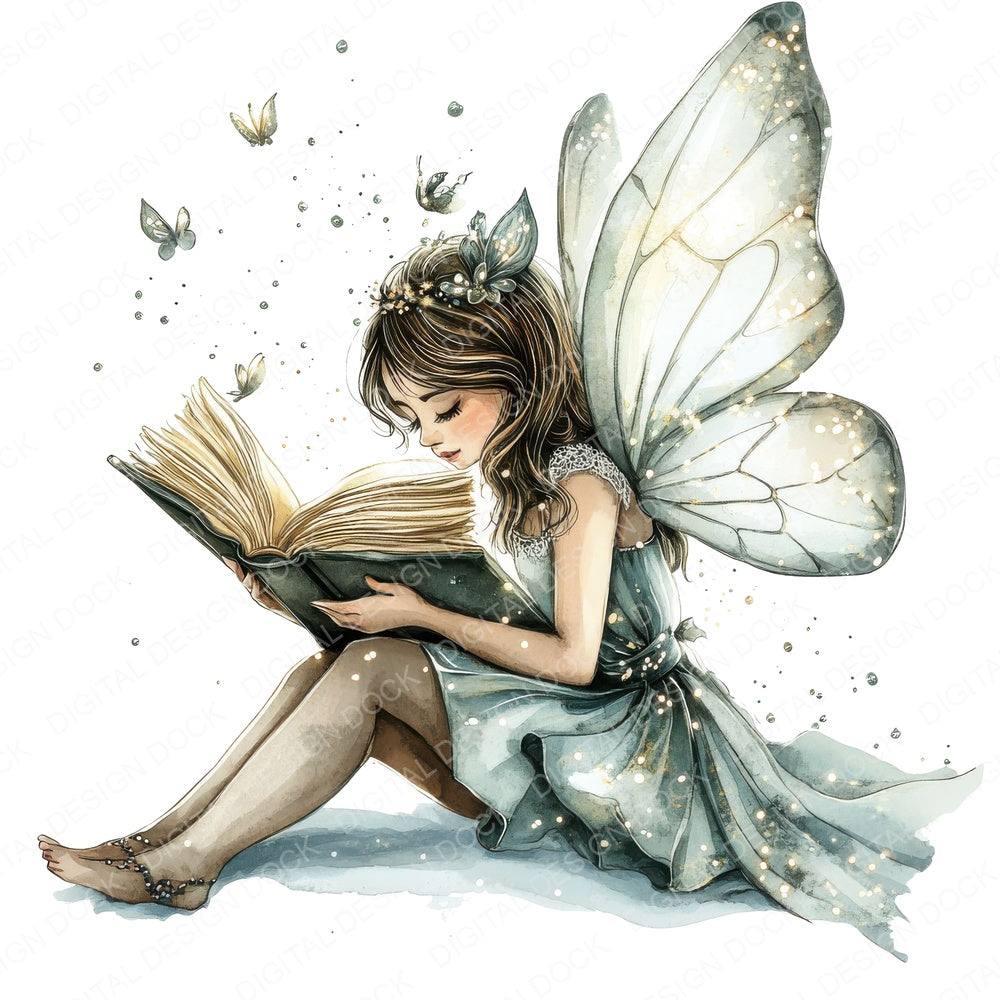 Fairy Reading Magic Book Clipart Set (DDD005305)