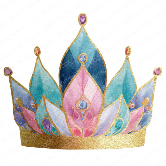 Fairytale Crown fussy cut sheet in A4 format showing all 12 designs on one printable page