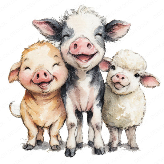 Farm Animal Friends Clipart Set (DDD008248)