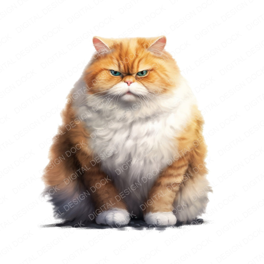 Fat Grumpy Cat fussy cut sheet in US Letter format showing all 12 designs on one printable page
