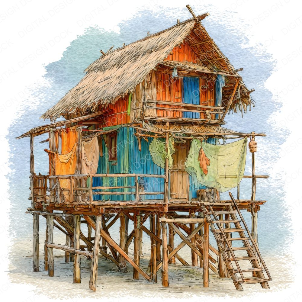 Fishermans Hut Fussy Cut Sheets (DDD009703)