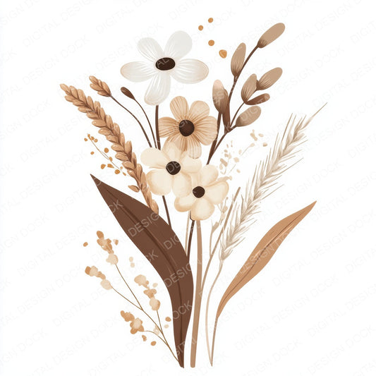 Floral Boho A fussy cut sheet in A4 format showing all 12 designs on one printable page