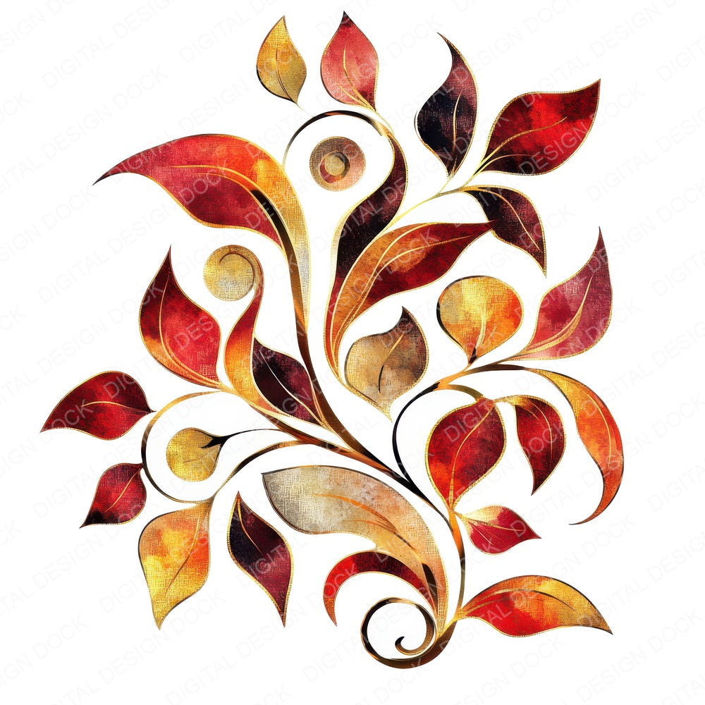 Floral Swirl Abstarct Fussy Cut Sheets (DDD009807)
