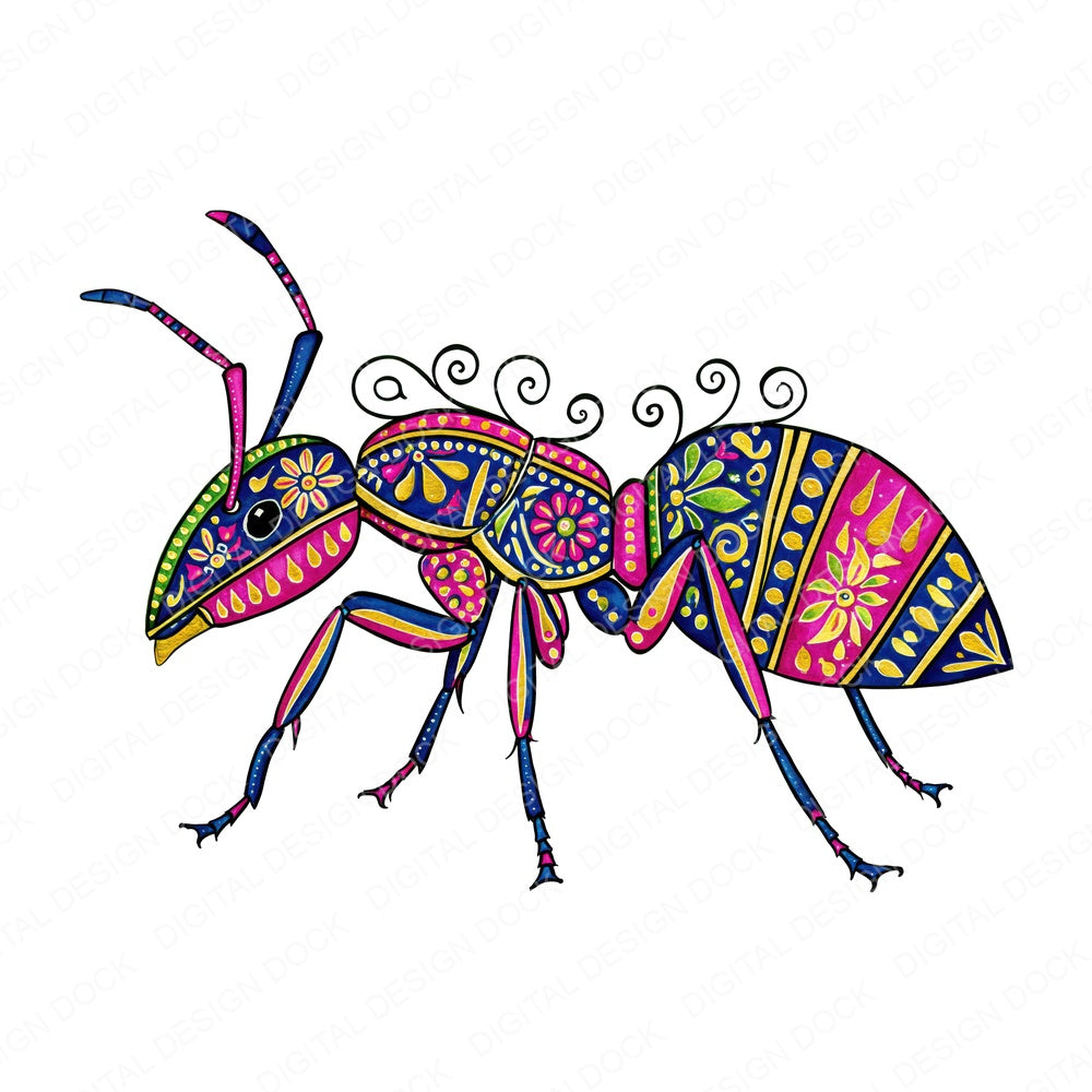 Folk Art Ant Fussy Cut Sheets (DDD013845)