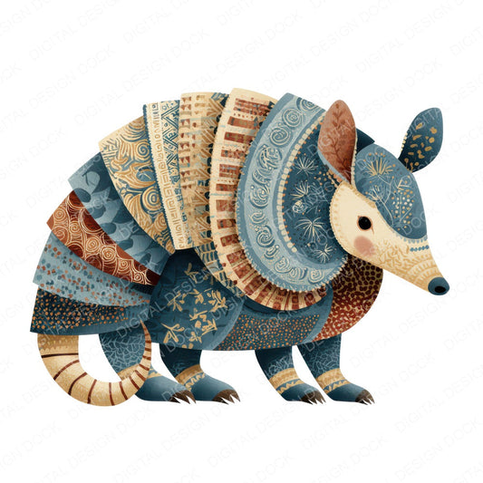 Folk Art Armadillo Clipart Set (DDD008268)