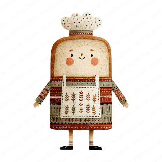 Folk Art Baker Character Clipart Set (DDD008470)