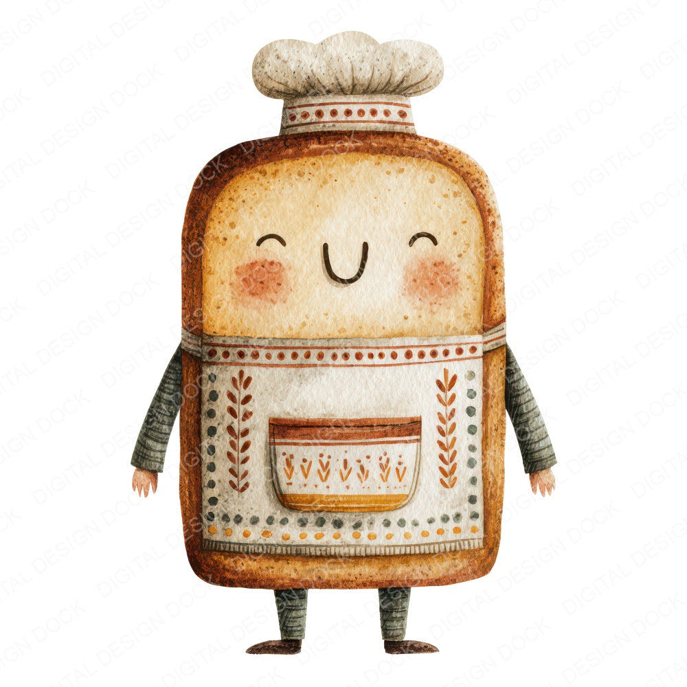 Folk Art Baker Character Clipart Set (DDD008470)