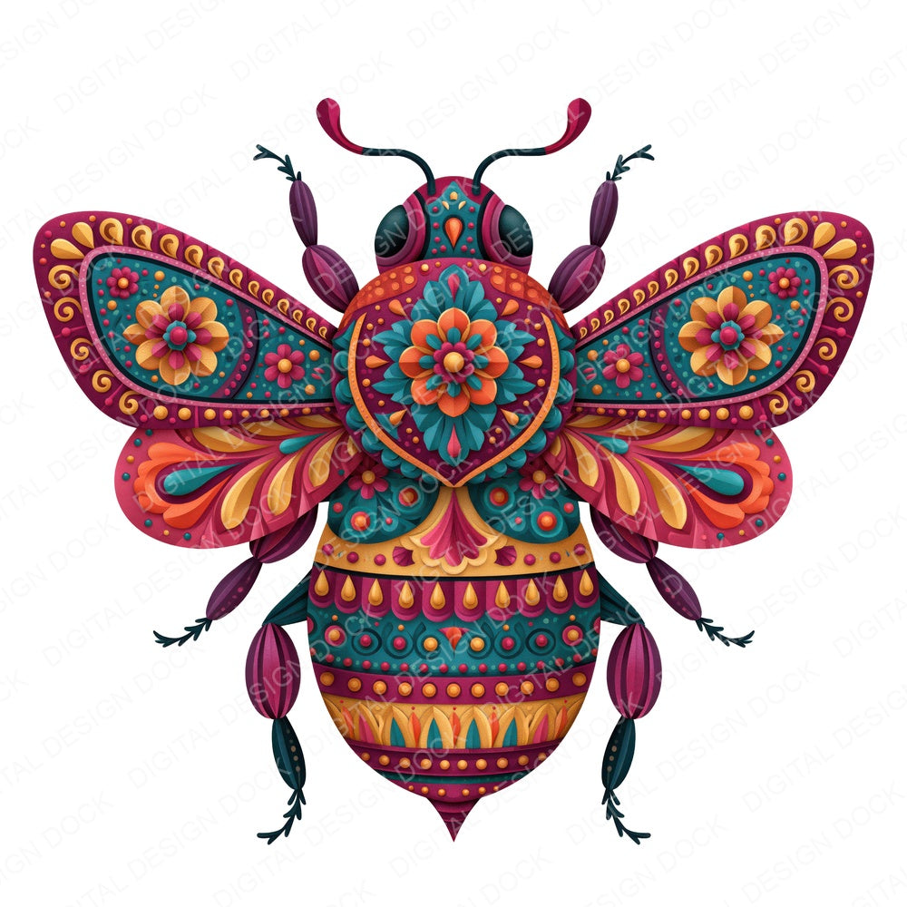 Folk Art Bee Clipart Set (DDD013826)