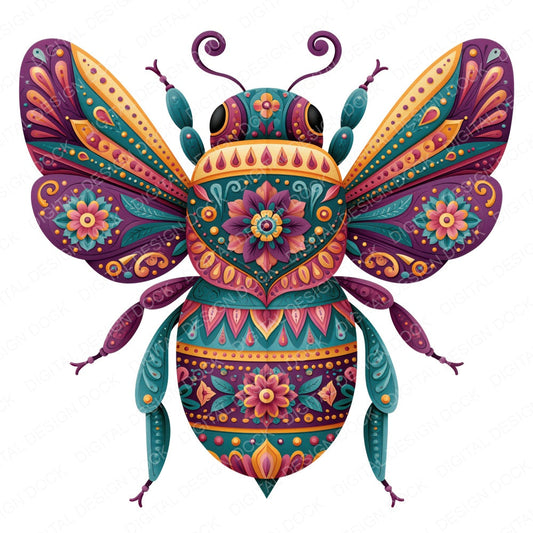 Folk Art Bee Clipart Set (DDD013826)