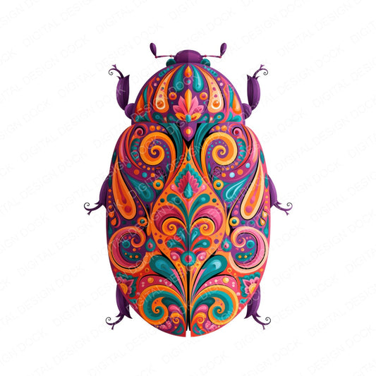 Folk Art Beetle Clipart Set (DDD013827)