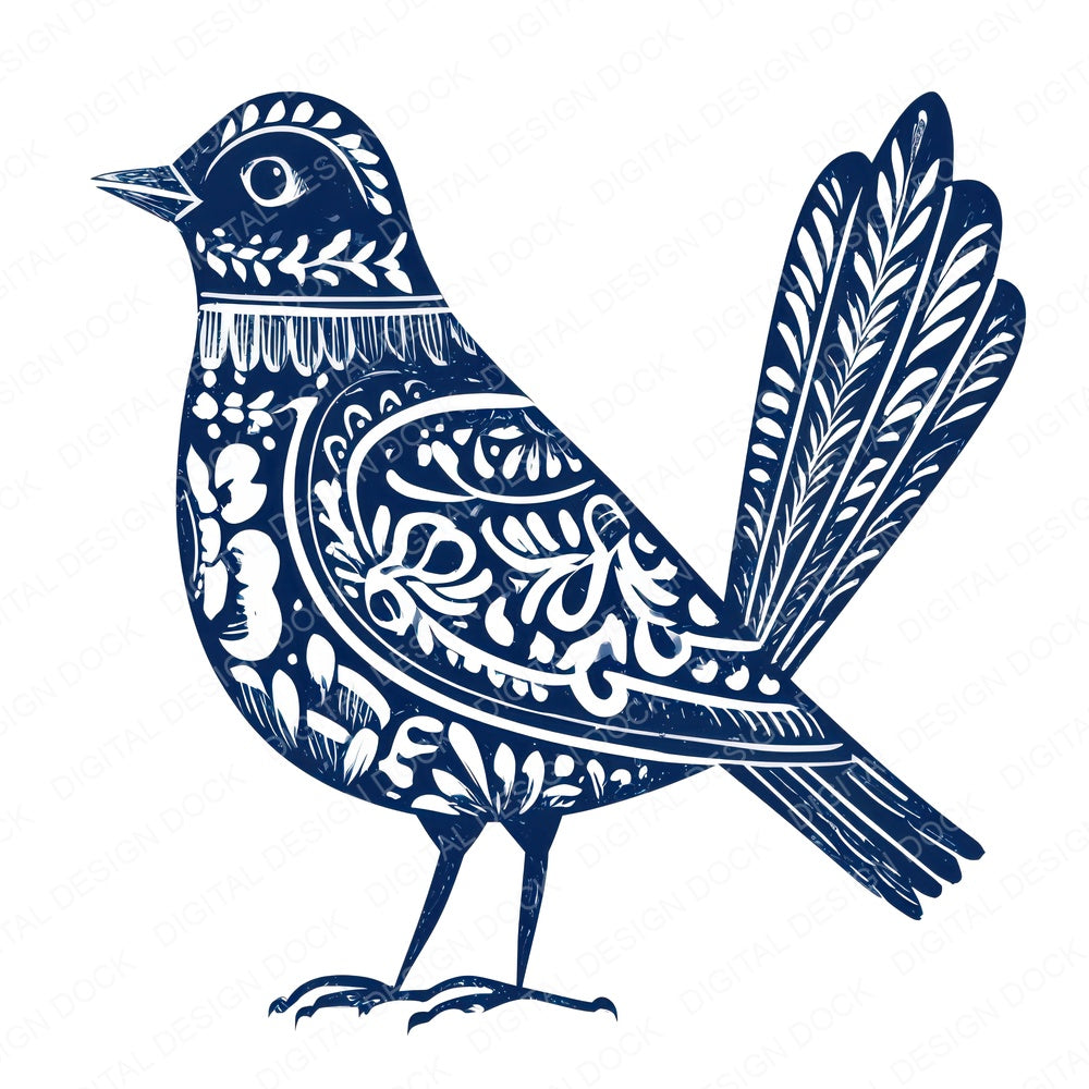 Folk Art Bird Clipart Set (DDD013685)