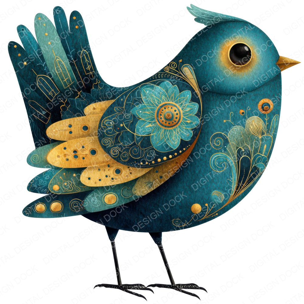 Folk Art Bird Clipart Set (DDD008251)