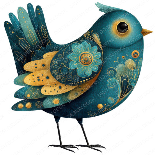 Folk Art Bird Clipart Set (DDD008251)