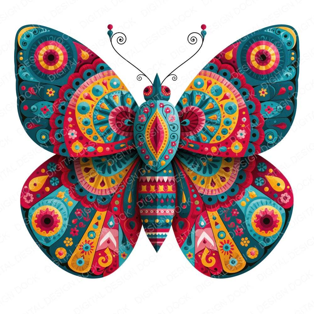 Folk Art Bold Butterfly Clipart Set (DDD013828)