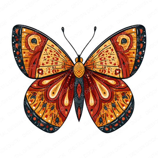 Folk Art Butterfly Clipart Set (DDD013725)