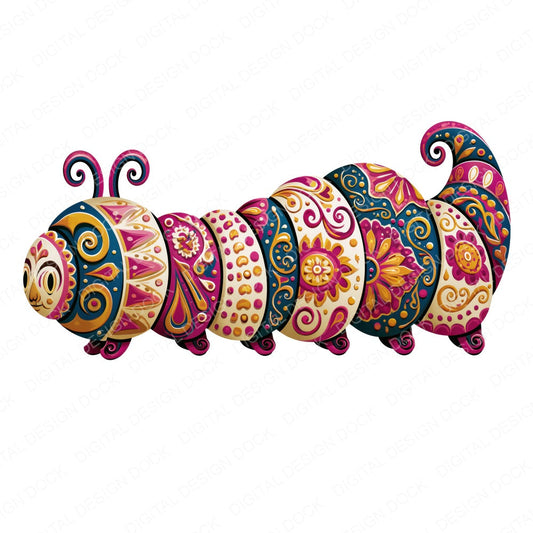 Folk Art Caterpillar Clipart Set (DDD013829)