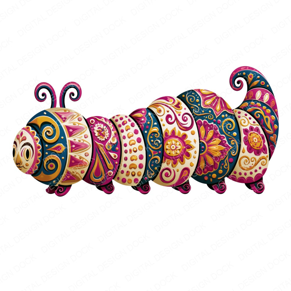Folk Art Caterpillar Fussy Cut Sheets (DDD013849)