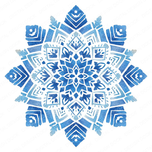 Folk Art Christmas Snowflake fussy cut sheet in A4 format showing all 12 designs on one printable page