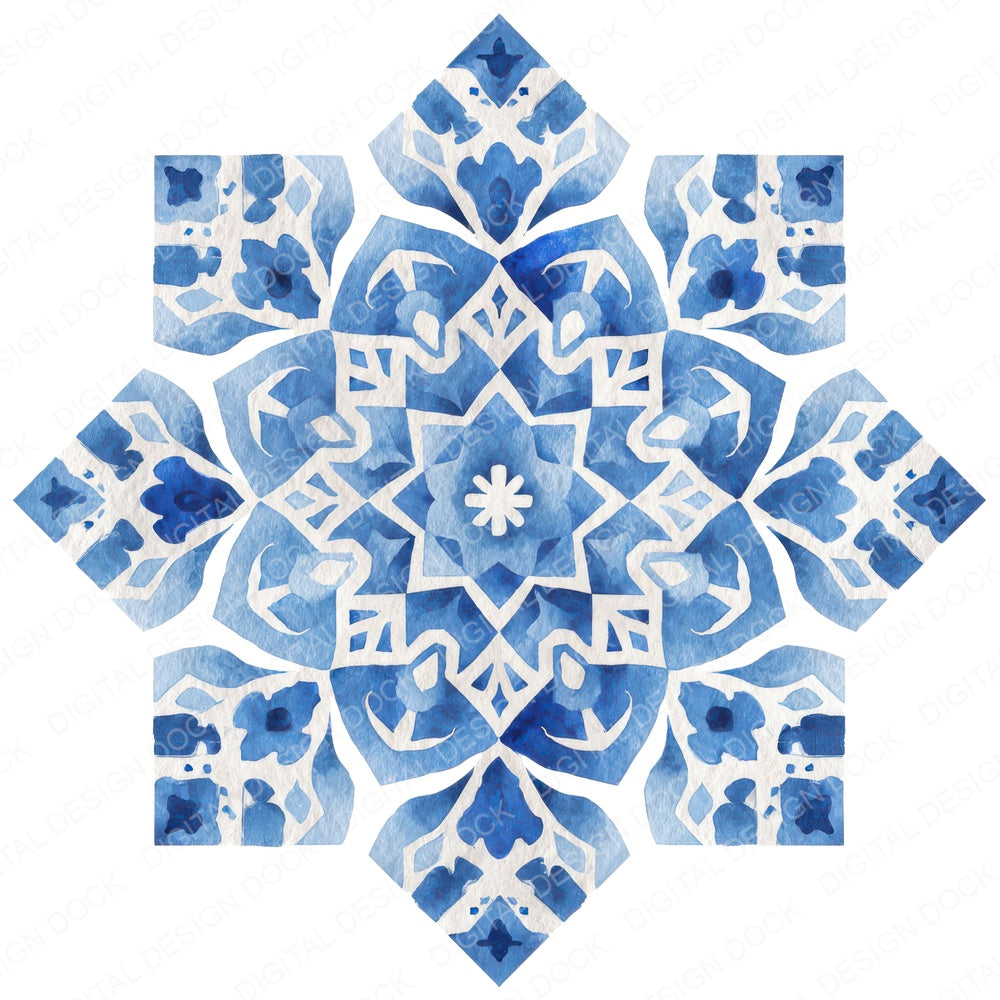 Folk Art Christmas Snowflake fussy cut sheet in US Letter format showing all 12 designs on one printable page
