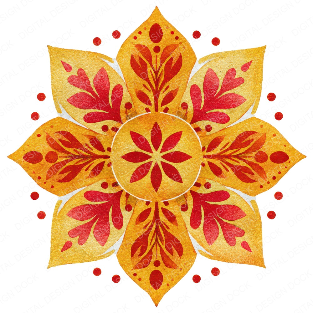 Folk Art Christmas Star fussy cut sheet in A4 format showing all 12 designs on one printable page
