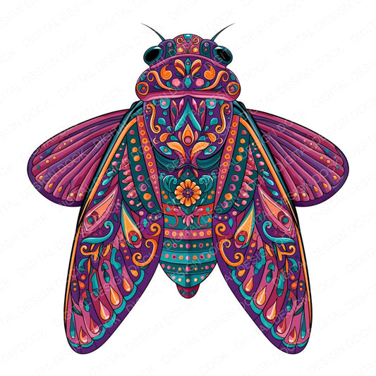 Folk Art Cicada Clipart Set (DDD013830)