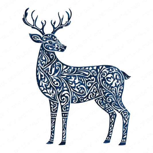 Folk Art Deer Clipart Set (DDD013686)