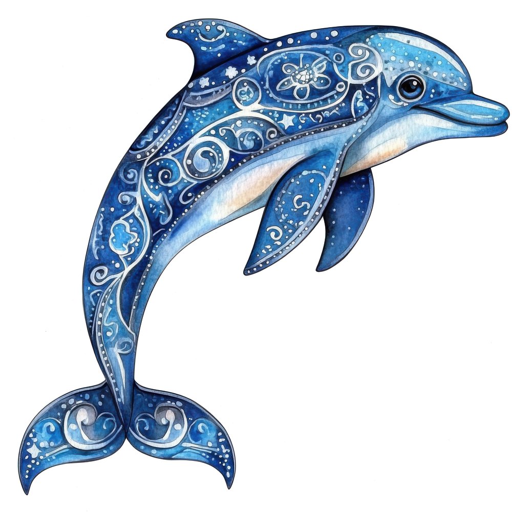 Folk Art Dolphin Clipart Set (DDD005480)