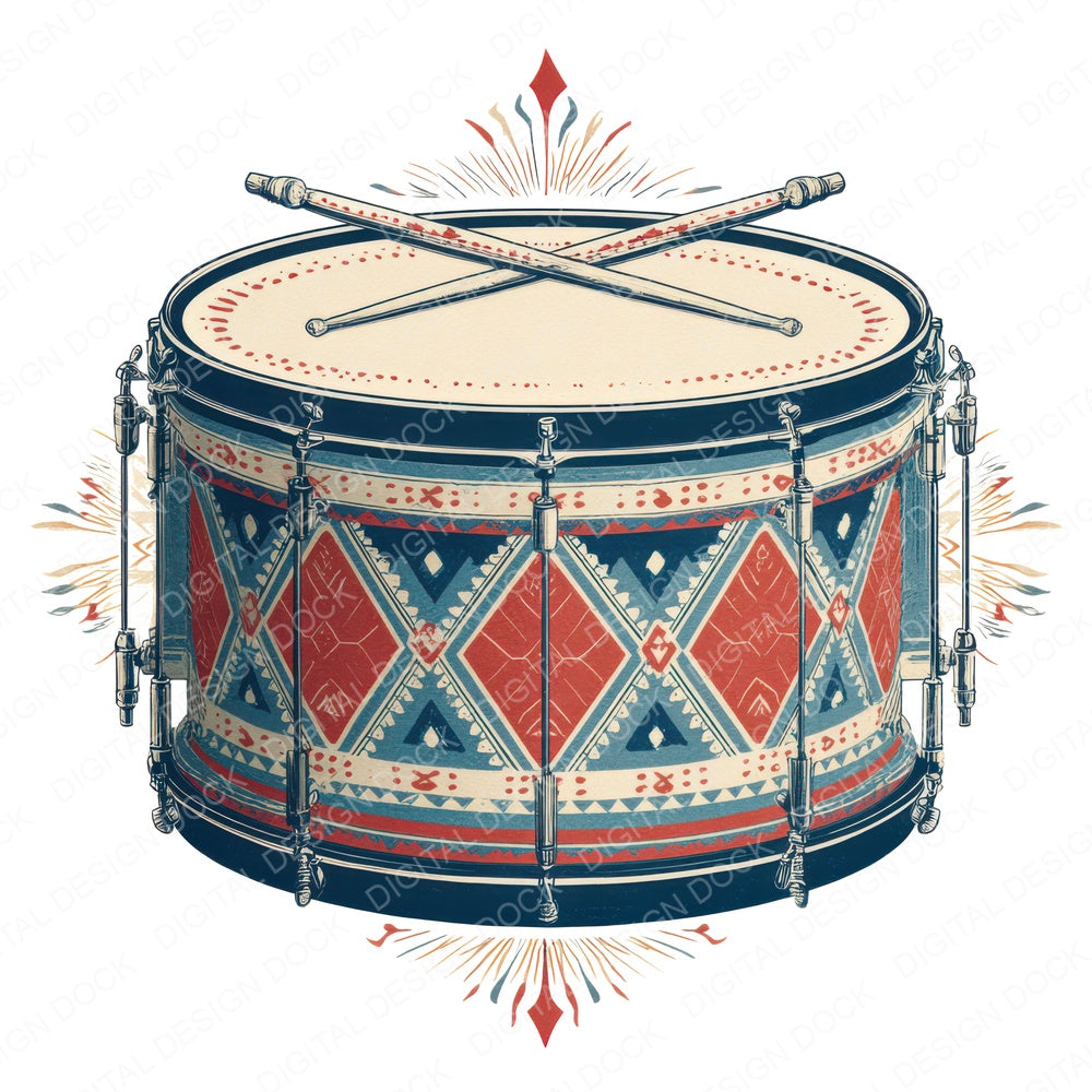 Folk Art Drum fussy cut sheet in A4 format showing all 12 designs on one printable page