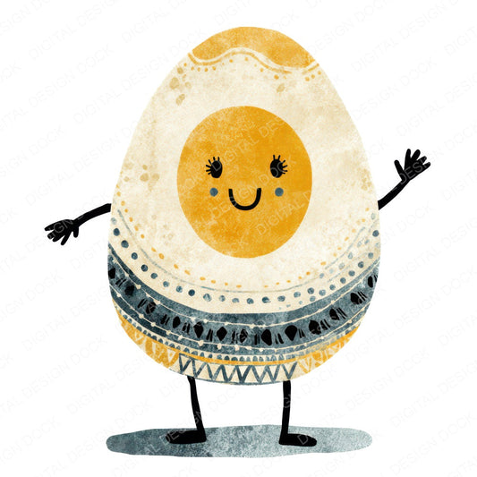 Folk Art Egg Character Clipart Set (DDD008473)