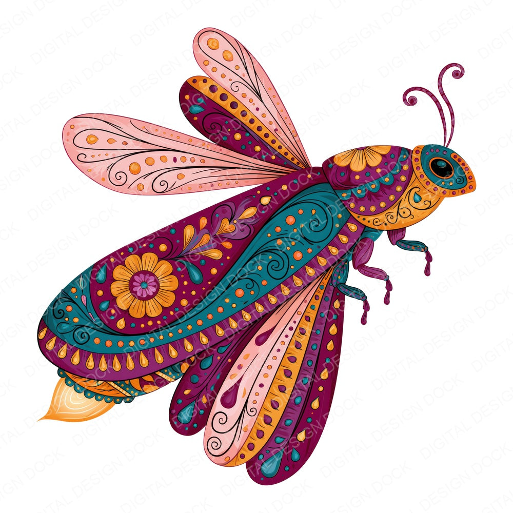 Folk Art Firefly Fussy Cut Sheets (DDD013852)