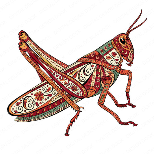 Folk Art Grasshopper Clipart Set (DDD013833)