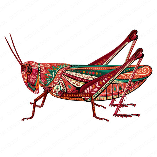 Folk Art Grasshopper Clipart Set (DDD013833)
