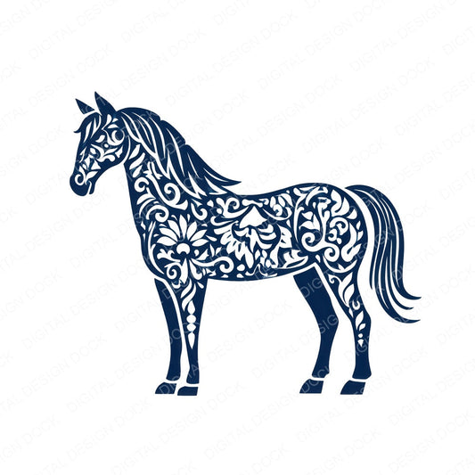 Folk Art Horse Clipart Set (DDD013726)