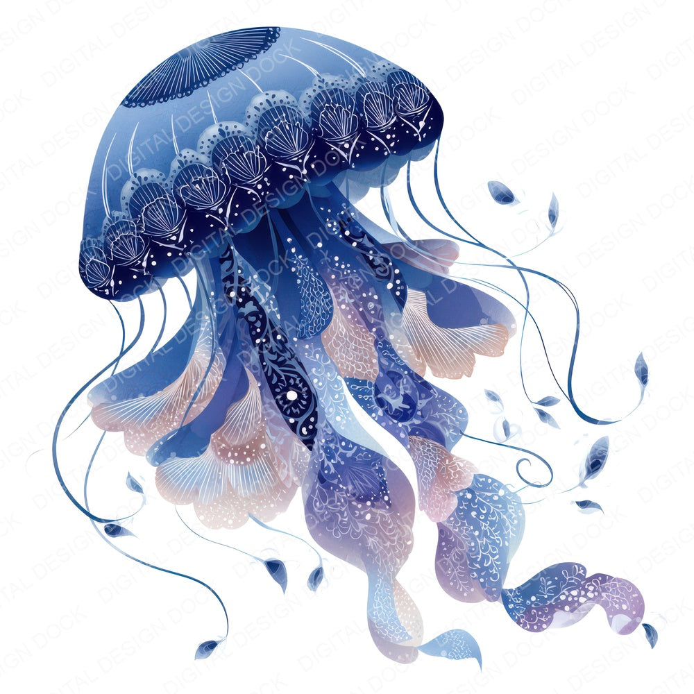 Folk Art Jellyfish Clipart Set (DDD008271)