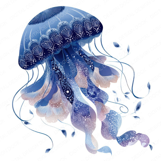 Folk Art Jellyfish Clipart Set (DDD008271)
