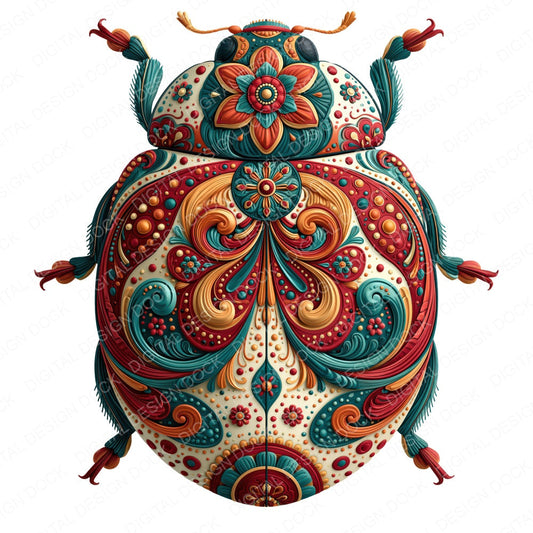 Folk Art Ladybird Clipart Set (DDD013834)