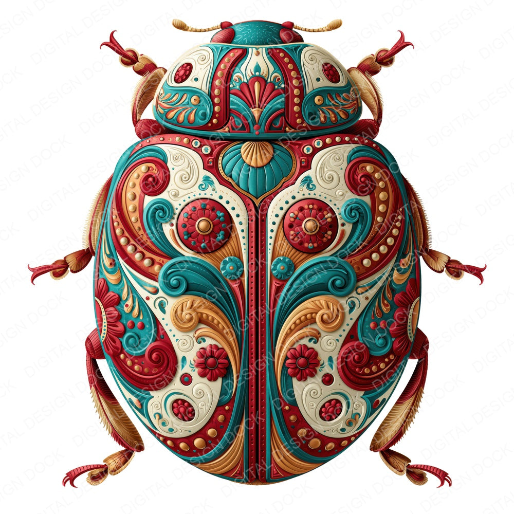 Folk Art Ladybird Clipart Set (DDD013834)
