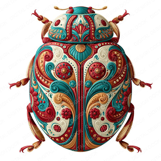 Folk Art Ladybird Clipart Set (DDD013834)