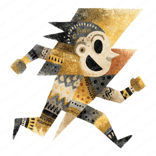 Folk Art Lightning Character Clipart Set (DDD008477)