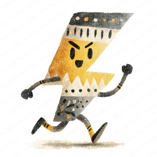 Folk Art Lightning Character Clipart Set (DDD008477)